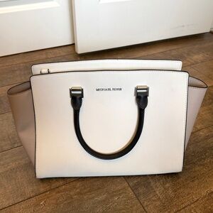 Michael Kors Cream and Tan Purse Handbag Satchel
